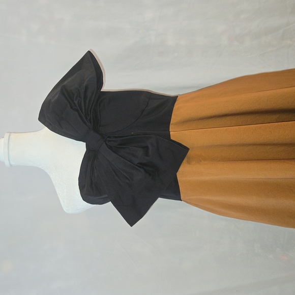 Anthropologie × Hutch Black Motif Bow Tie Strapless Ruffled Maxi Dress Size 16 - Picture 8 of 16